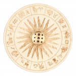 Wooden Incense & Cone Holder With Brass (Zodiac) - 5 Pcs